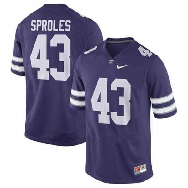 Mens Kansas State Wildcats #43 Darren Sproles Purple Vapor Stitched NCAA Jersey Dzhi->->NCAA Jersey